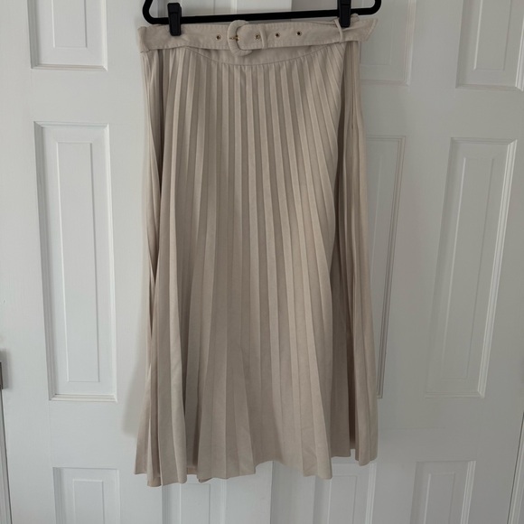 Zara Cream A-Line Pleated Skirt - Picture 1 of 2